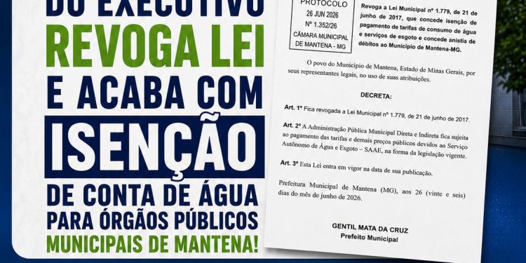 Projeto acaba com isenção de conta de água para órgãos públicos municipais