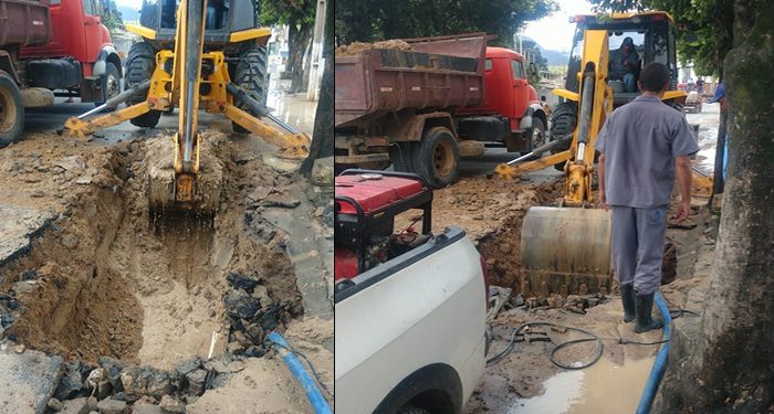 Rede do turvo, que abastece a ETA se rompeu na madrugada